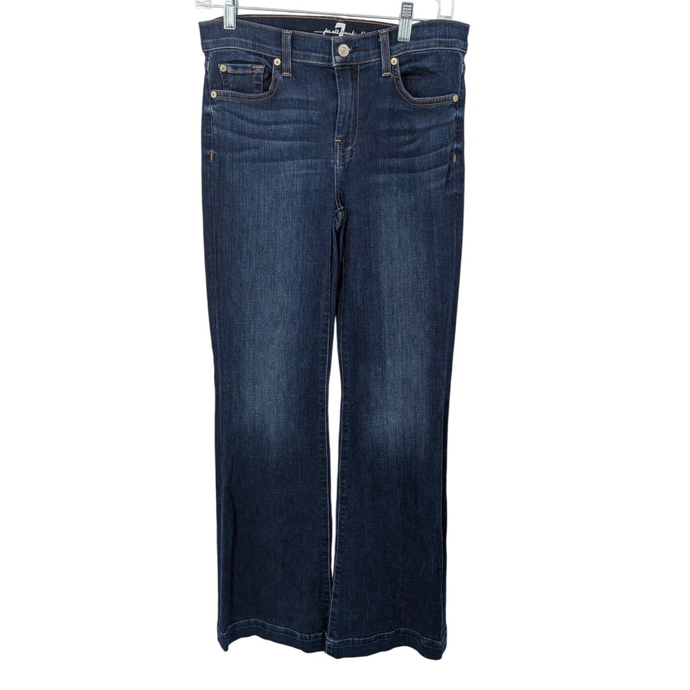7 For All Mankind Tailorless Dojo Jeans Women 28 Blue Dark Wash Classic Casual